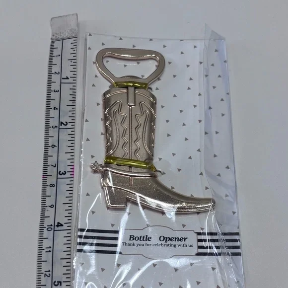 NWT Gold Colored Metal Western Country Cowboy Boot Cowgirl Boot Bottle Opener - Picture 2 of 3